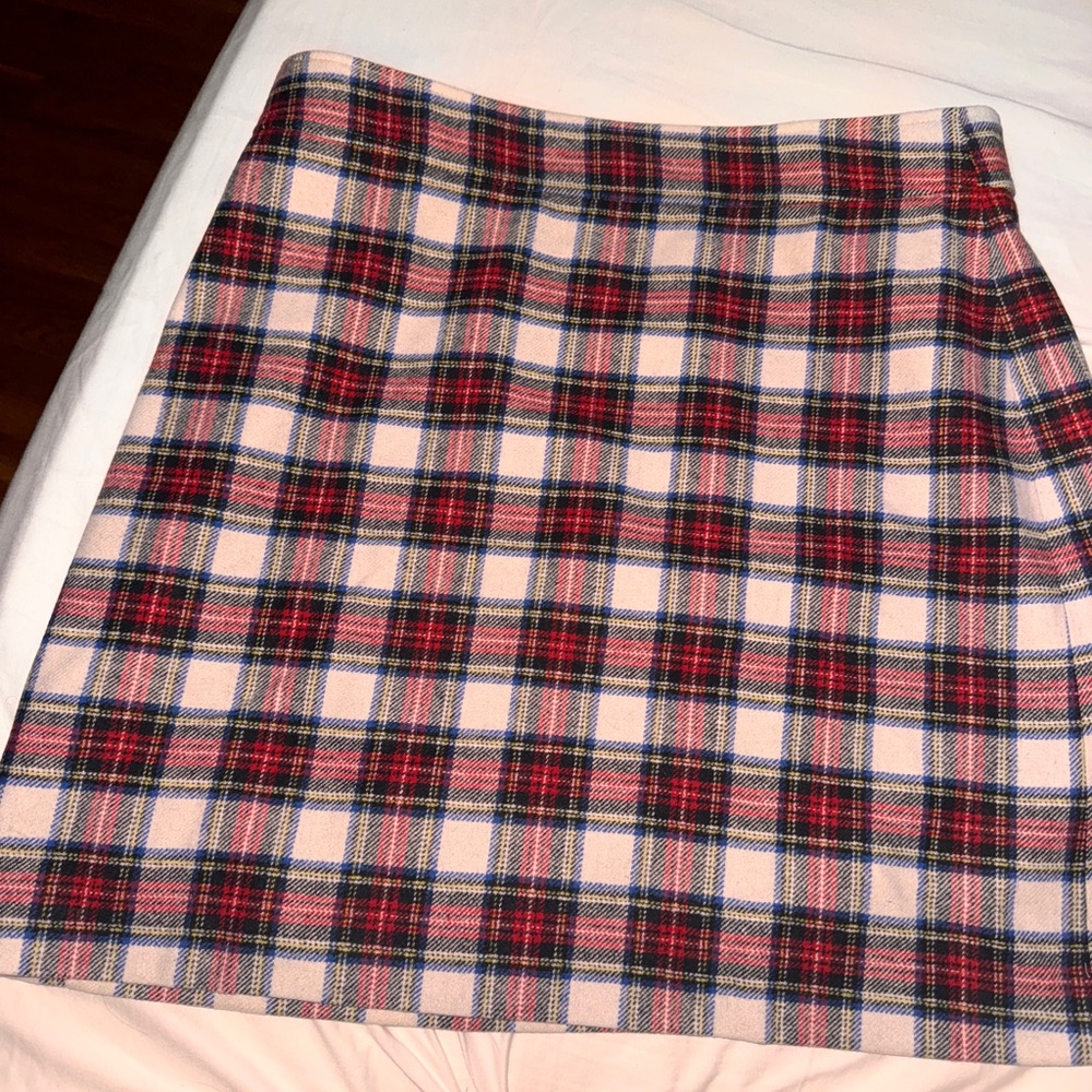 J. Crew Plaid Mini Skirt - Red, Blue, Cream
